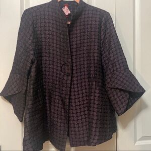 Chic Black and Purple Textured Jacket